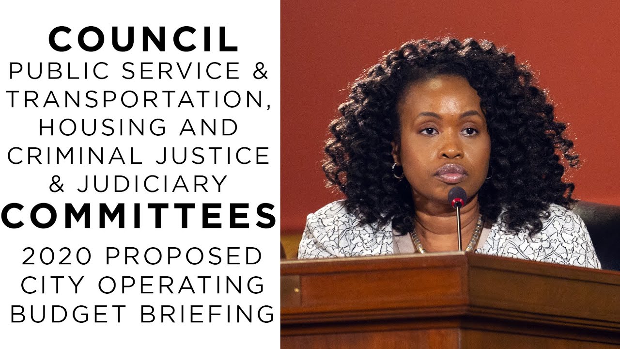 Proposed 2020 City Budget:  Public Service & Transportation, Housing, & Criminal Justice & Judiciary