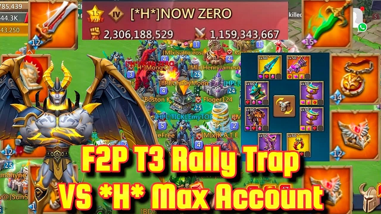 4 Rally Defense with Just 500 Mix Stats 😮 | F2P T3 Trap | Lords Mobile 