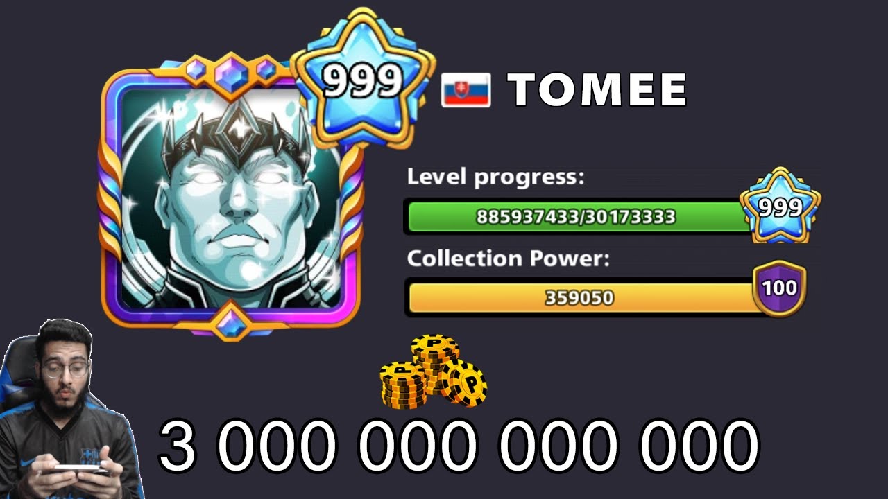 3 Trillion Coins - TOMEE 999 Level - The Best Account - 8 ball pool
