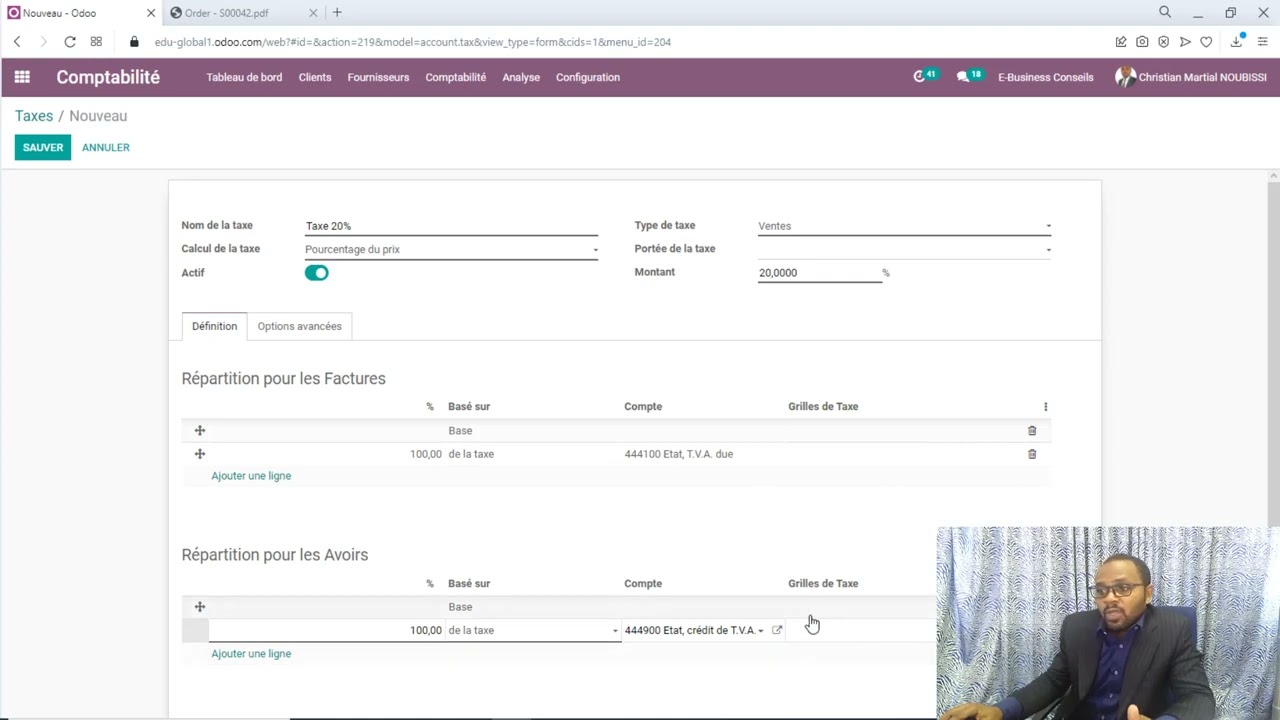 Comment configurer une taxe avec l'ERP Odoo