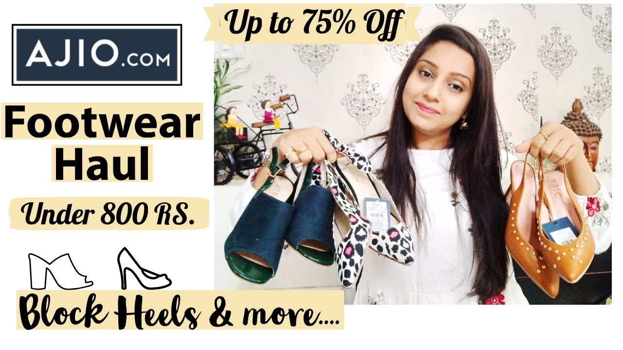 👠Ajio Footwear Haul  | Block Heels 👠 | AJIO HEELS HAUL 👠| Sandals, Heels, Flats  & More
