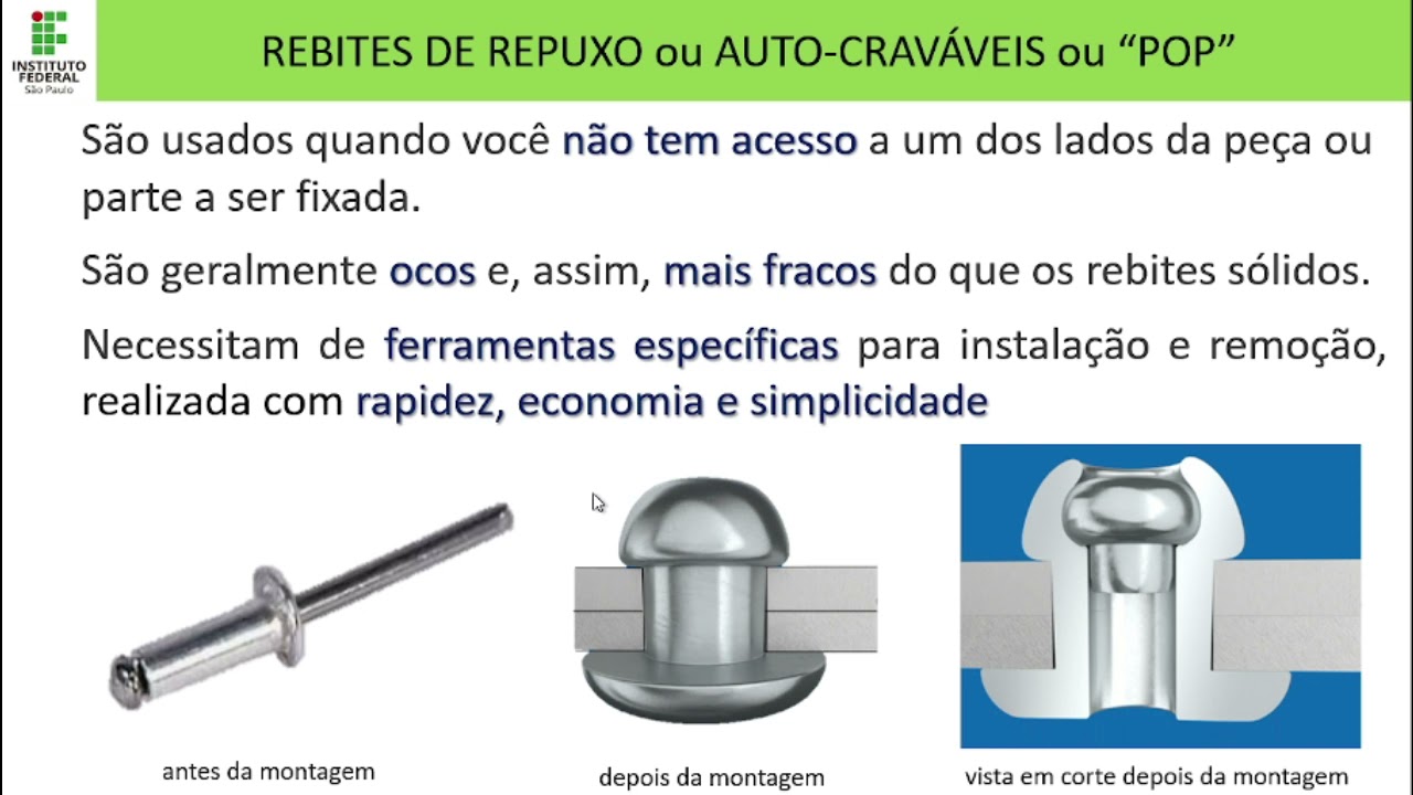 AULA 9B   TIPOS DE REBITES