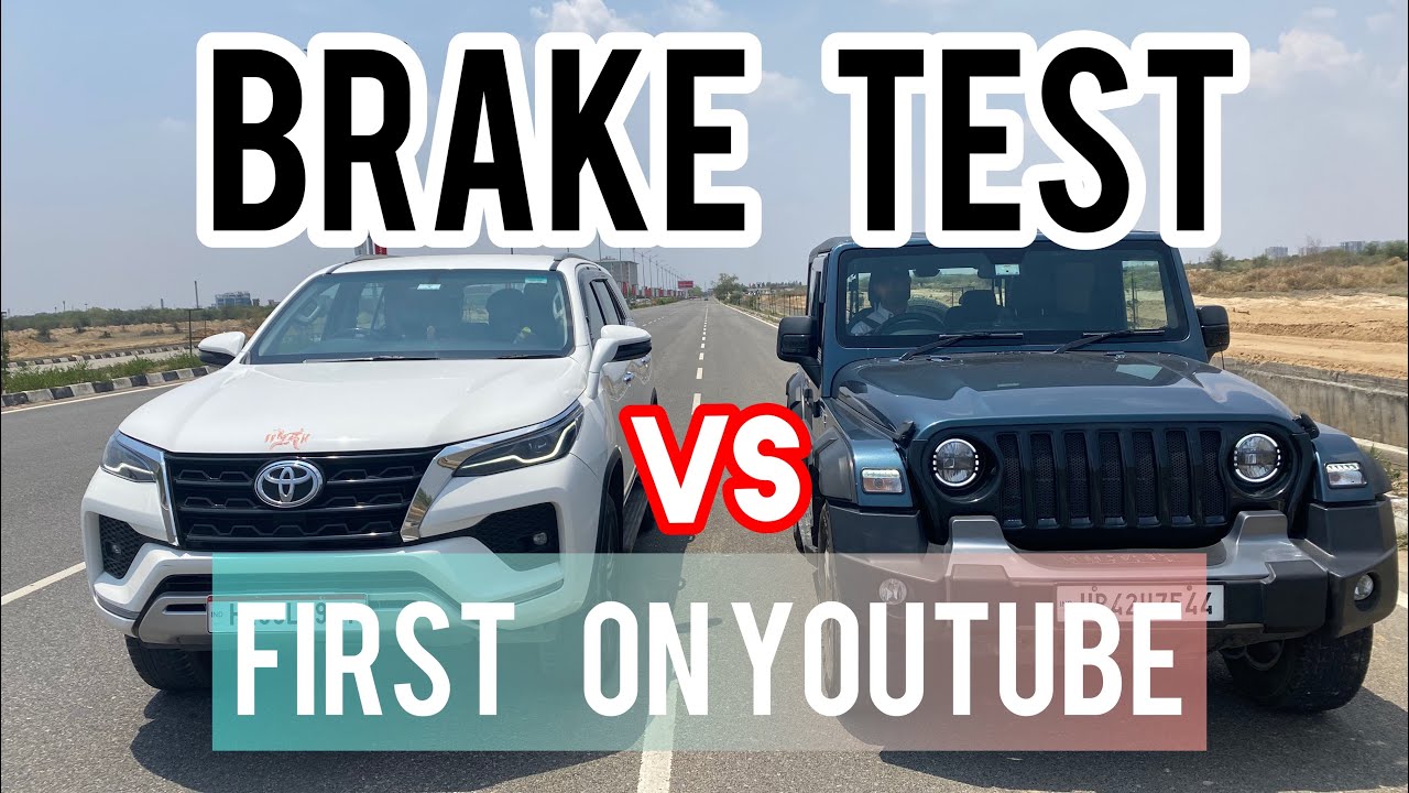 BRAKE TEST : TOYOTA FORTUNER VS MAHINDRA THAR || YEH KY KRDIYA THAR NEH🔥||#toyota #mahindra