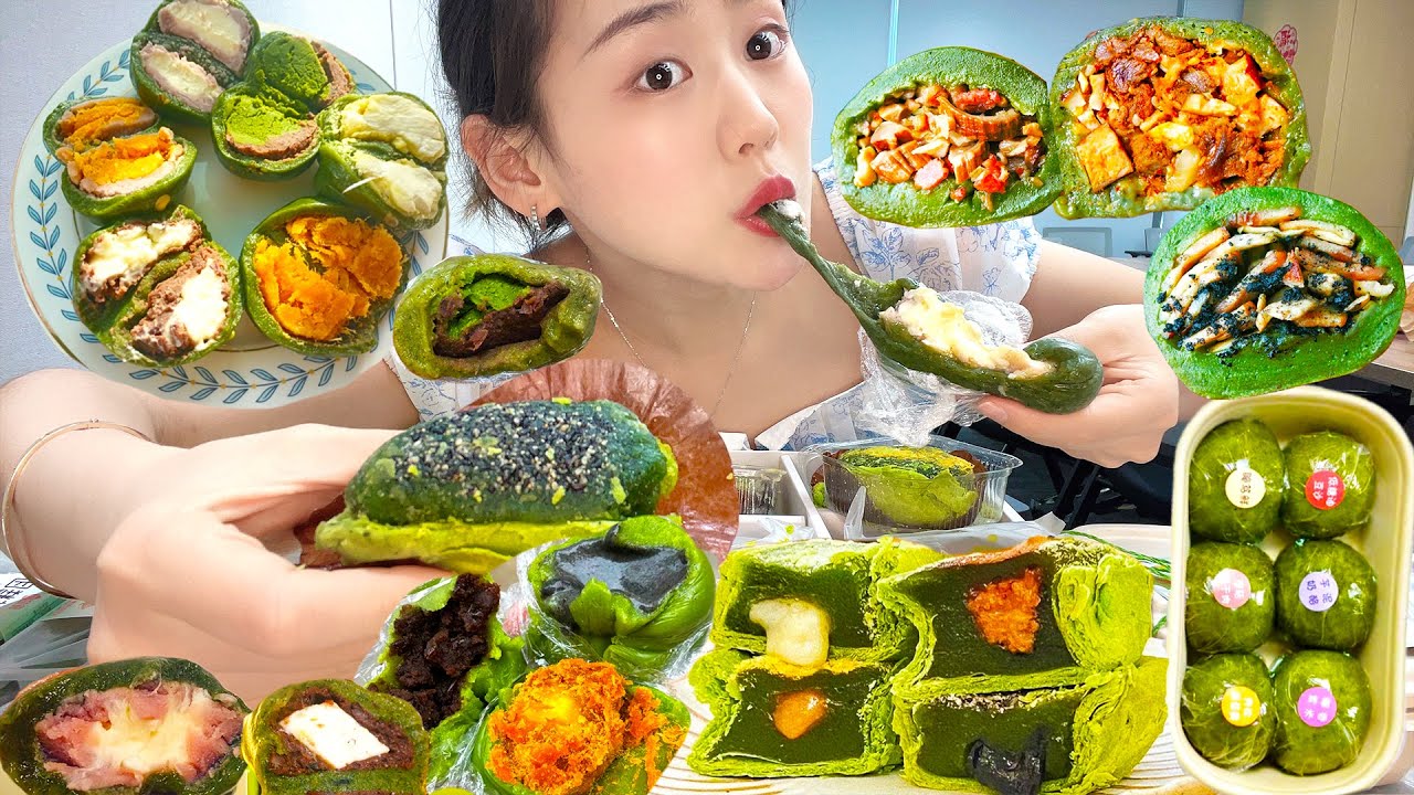 一口气吃了25个青团，今年的青团太有意思了，居然还有带酥皮的！【饭局的鱼】