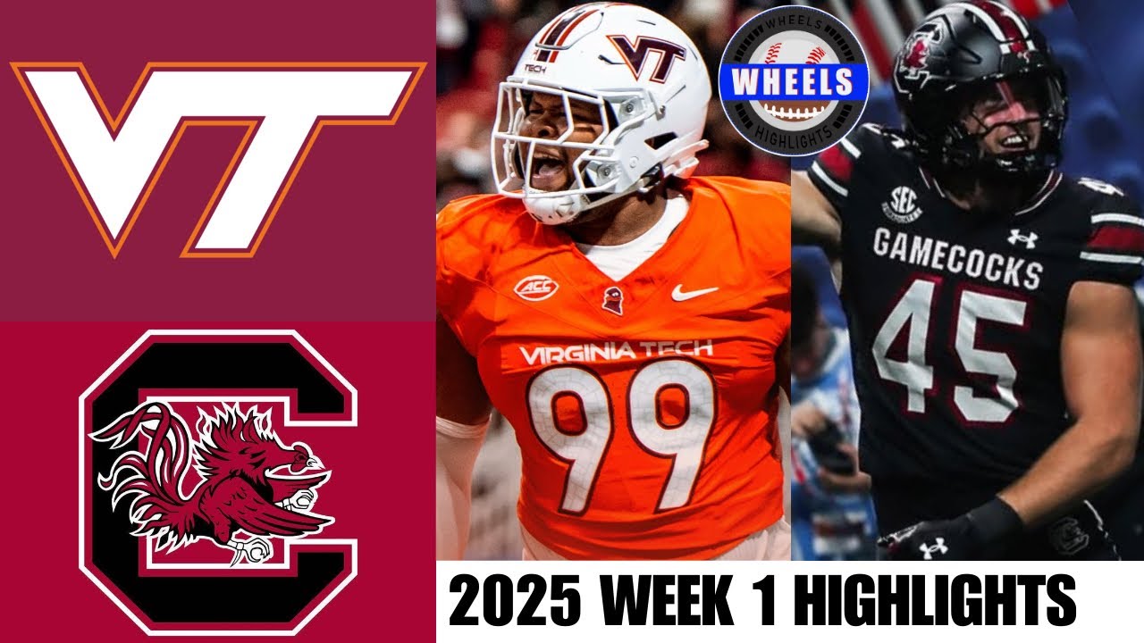 Virginia Tech vs #13 South Carolina Highlights | Week 1 | 2025 College Football Highlights