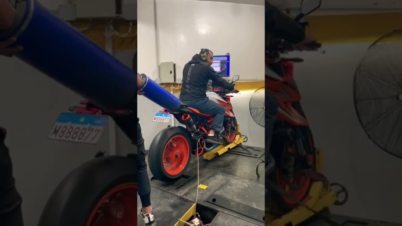 Ktm super duke r evo austing racing rs2 full exhaust on dyno #ktm #austinracing #superduke