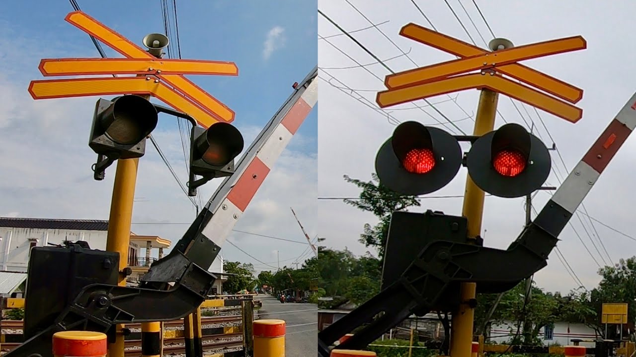 Kombinasi Lampu unik! Perlintasan Kereta Api Sumengko Bojonegoro, Jawa Timur