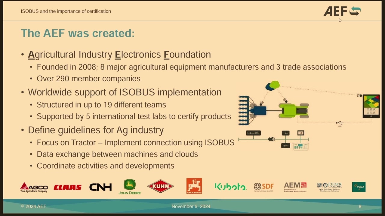 Aef, ISOBUS and the importance of certification