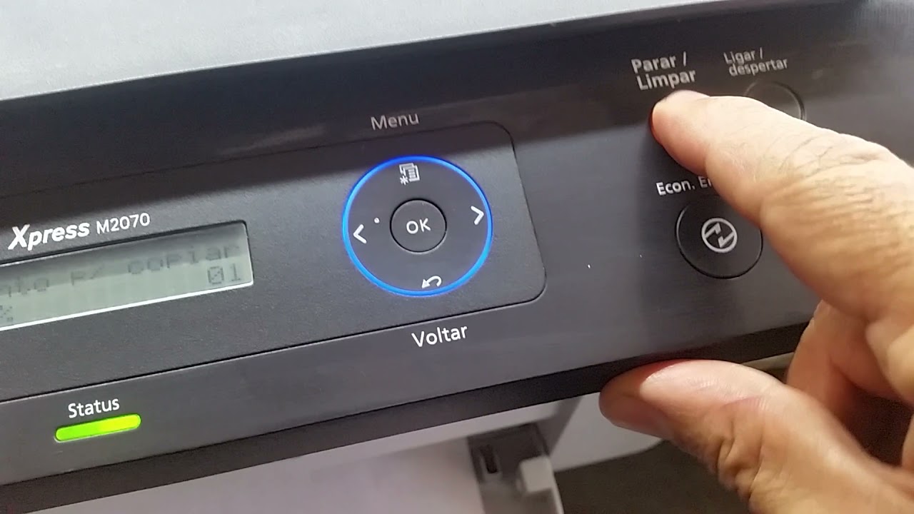 Como remover mensagem impressora Samsung  M2070/M2070w.