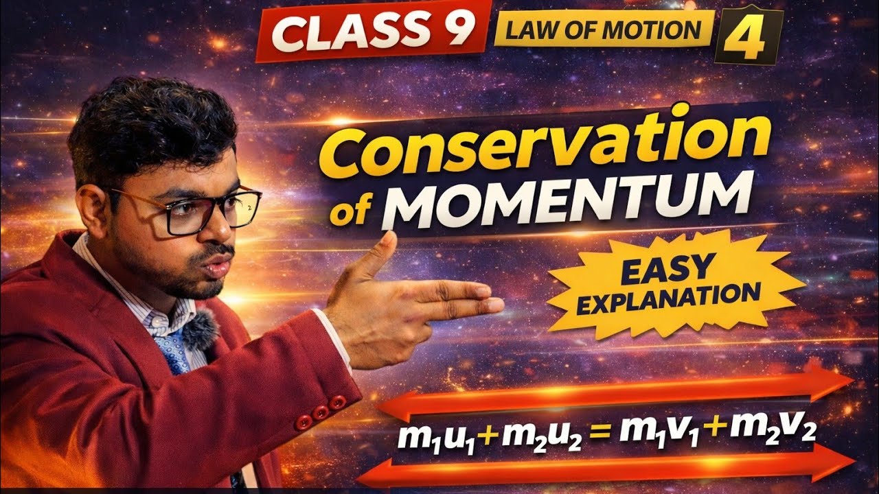 Law of Conservation of Momentum Class 9 | Derivation & Numericals | Force and Laws of Motion L4