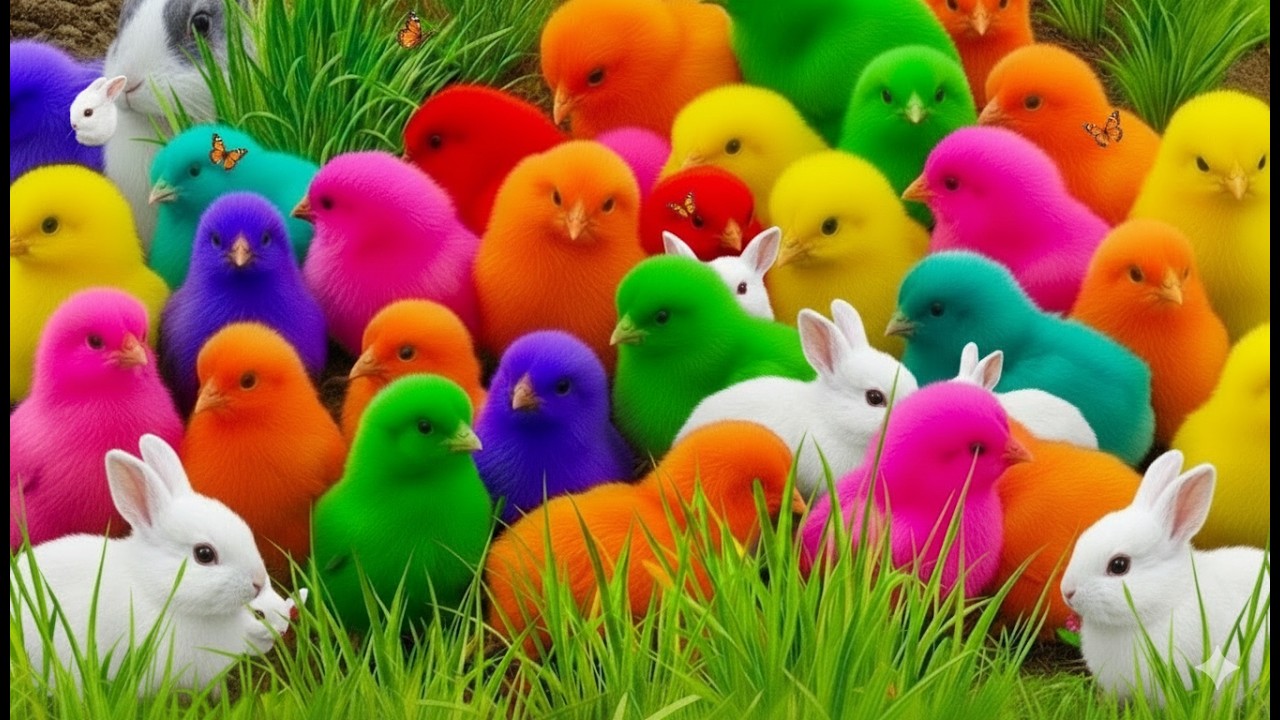 Ayam Lucu, ayam warna warni, ayam rainbow, kelinci lucu, bebek lucu, ikan koi, Hewan Lucu 🐤🐣
