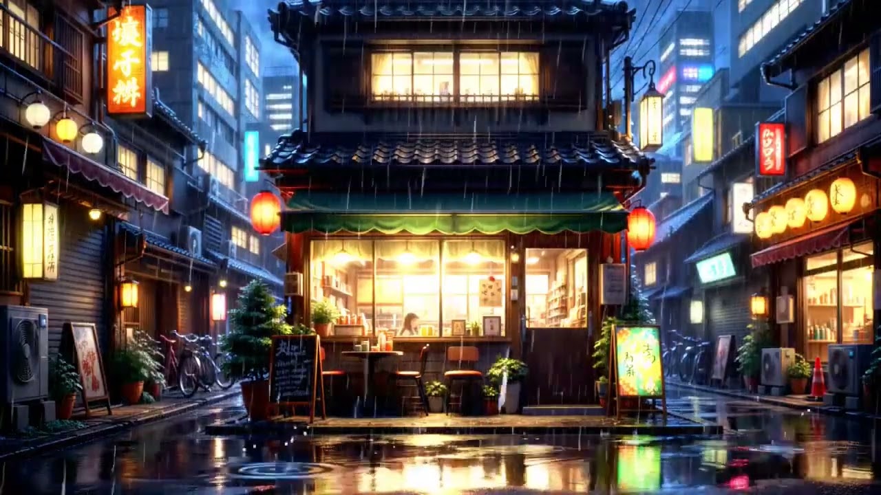 Dreamy Tokyo Rain: Relax in Anime Caf&eacute; ASMR for Study & Sleep #Tokyo #Anime #ASMR