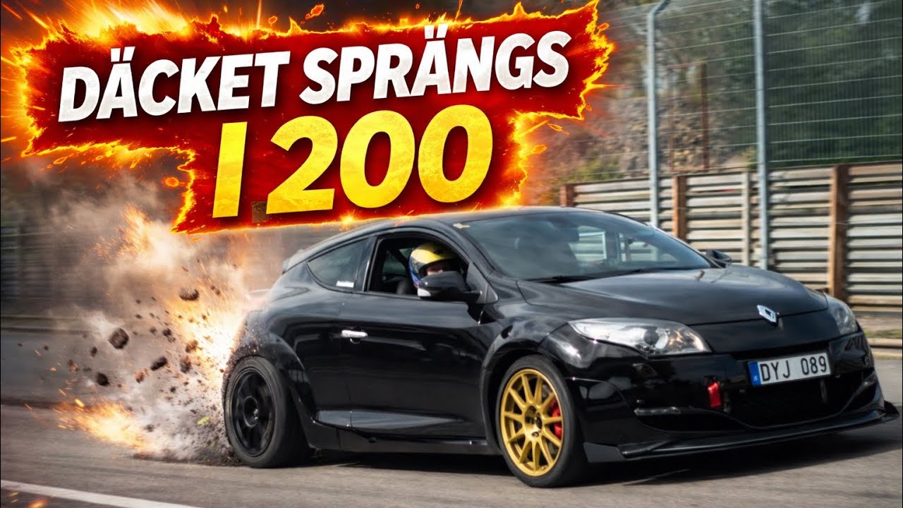 BANKÖRNING MED MEGANE RS (DÄCKET SPRÄNGS I 200)