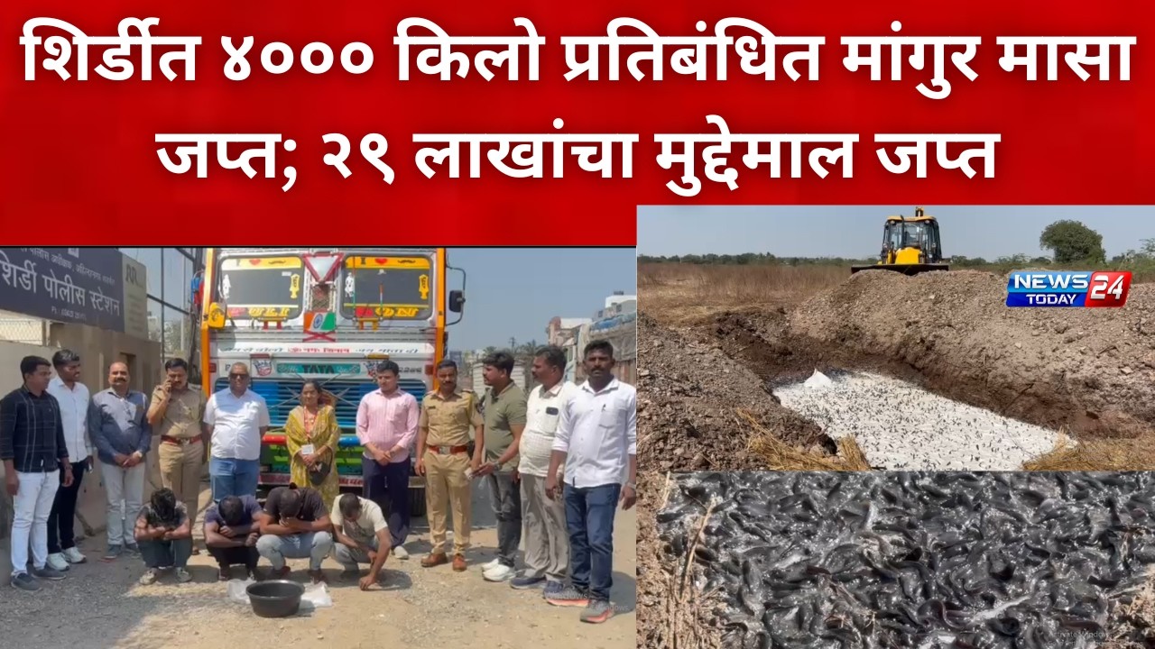 नगर ब्रेकिंग : शिर्डीत ४००० किलो प्रतिबंधित मांगुर मासा जप्त; २९ लाखांचा मुद्देमाल जप्त