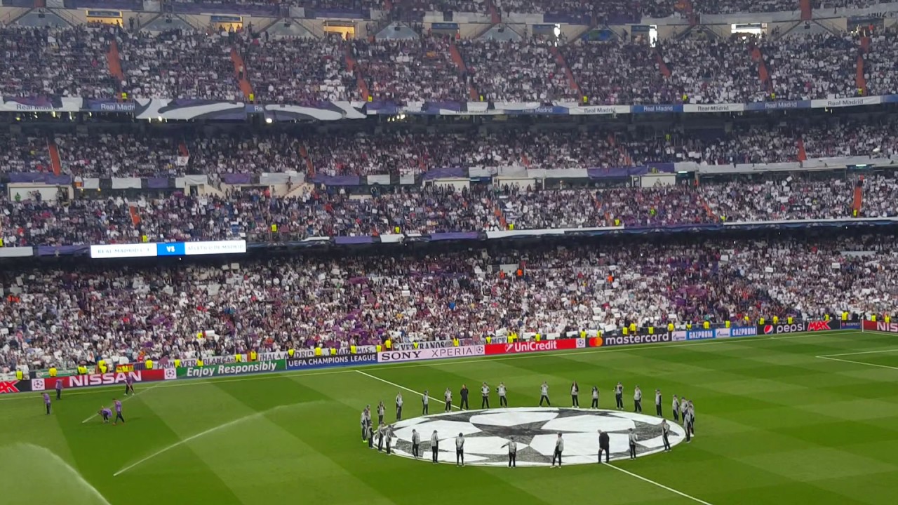 El Bernabeu canta a capela Hala Madrid Y Nada Mas Real M - Atletico M CL 2-5-17