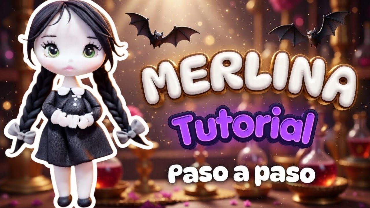¡Merlina KAWAII en Porcelana Fría! 🖤✨ Tutorial FÁCIL Paso a Paso ✅️
