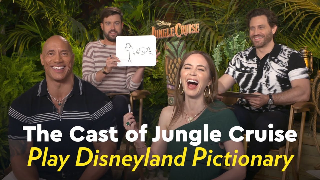The Cast of Jungle Cruise Play Disneyland Pictionary | POPSUGAR Pop Quiz