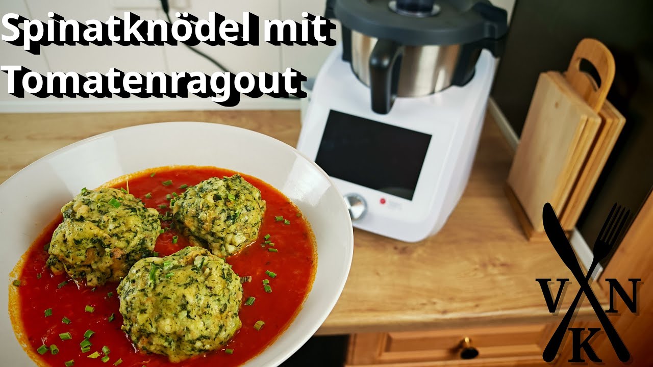 Spinatknödel mit Tomatenragout mit dem Monsieur Cuisine Smart zubereiten