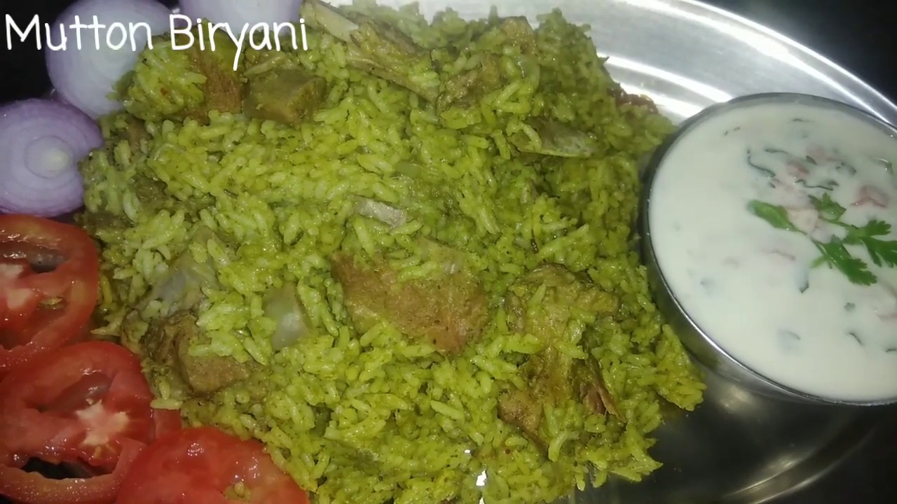 Quick & simple, tasty green mutton Biryani in cooker