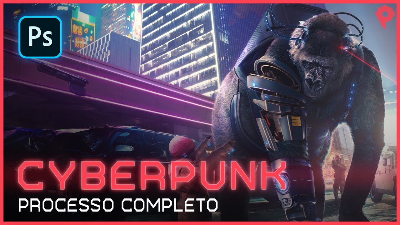 Criando no Photoshop uma Arte Digital Cyberpunk - Processo Completo