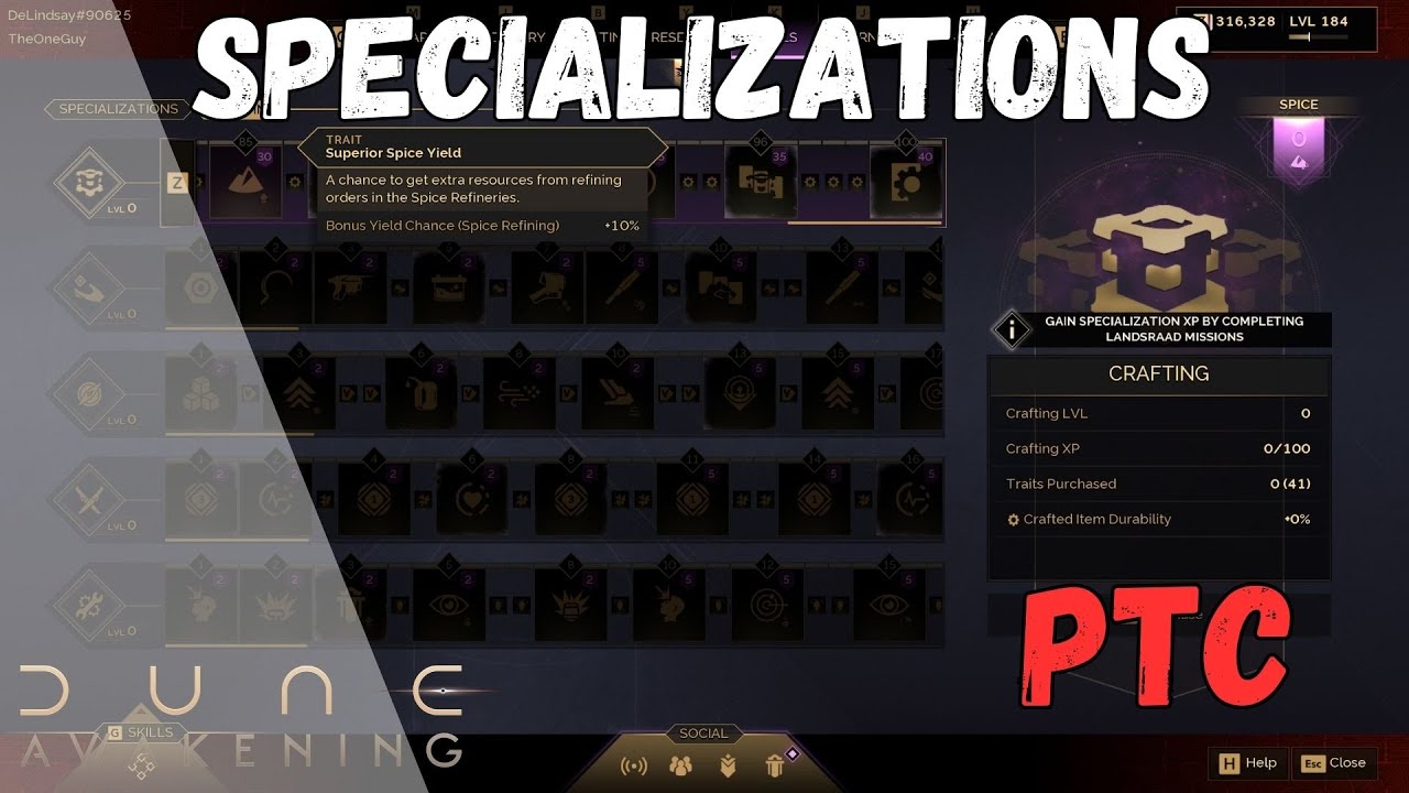 Dune: Awakening [PTC] | All Specialization levels unveiled