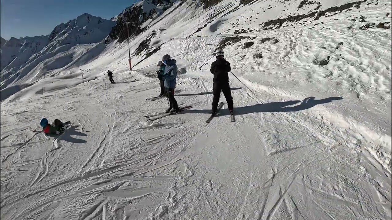 [4k] Skiing in Kühtai | Piste 1, 2 (red) | Austria