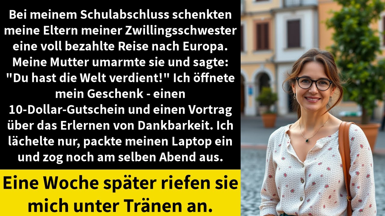 Bei meinem Schulabschluss schenkten meine Eltern meiner Zwillingsschwester eine voll bezahlte Reise