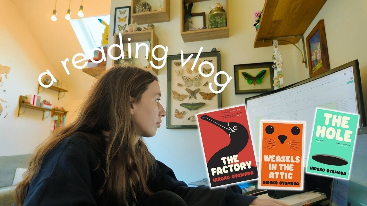 reading hiroko oyamada books and needlepointing away | weekly vlog