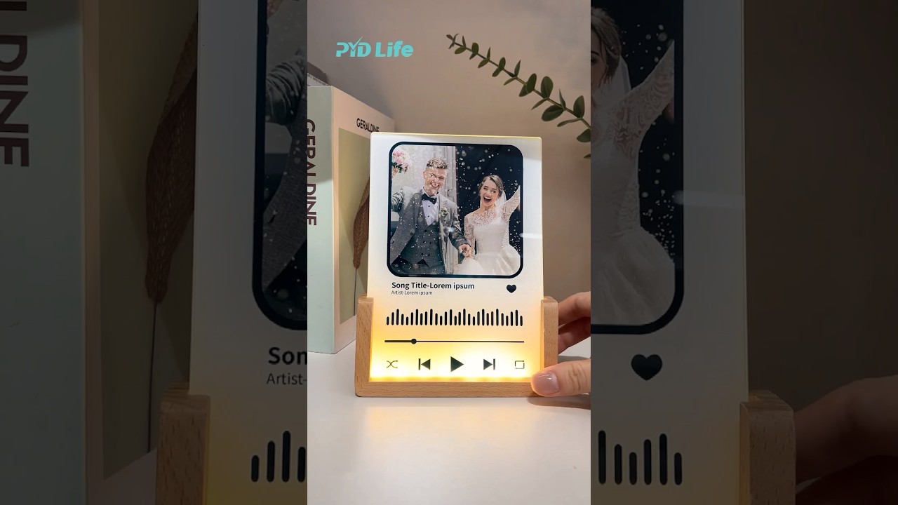 Let's make a music player plaque with sublimation acrylic night light LED photo frame! #pydlife
