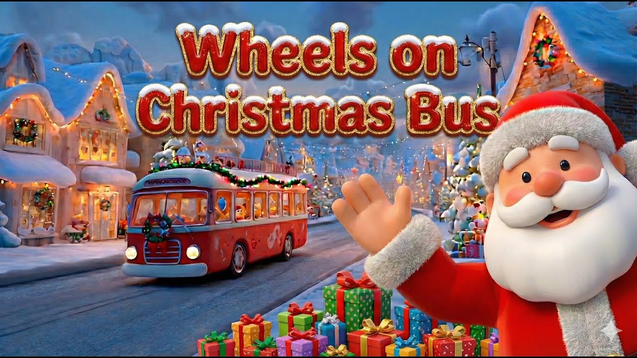 Wheels on the Christmas Bus | Fun Christmas Song for Kids | Toddler Christmas Nursery Rhyme