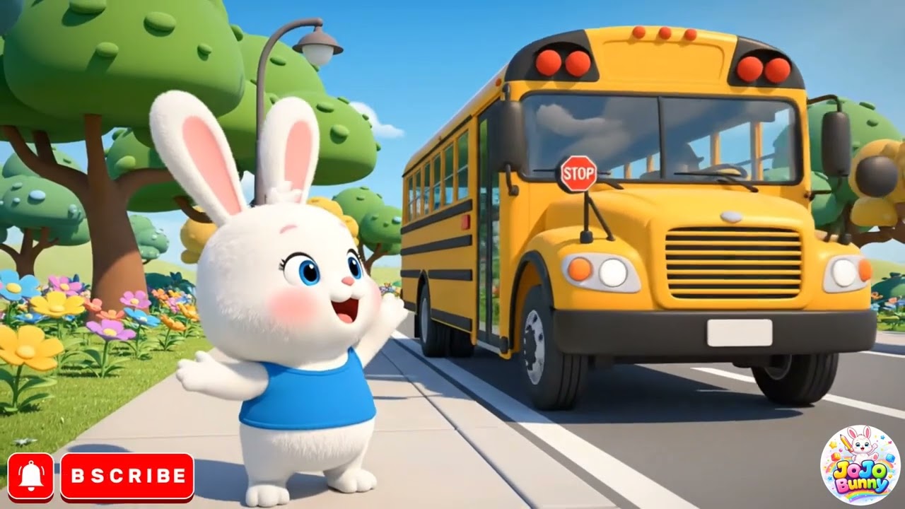 JOJO BUNNY Goes To School 🐰🚌 | 3D Kids Cartoon | Fun School Bus Dance | JOJO BUNNY