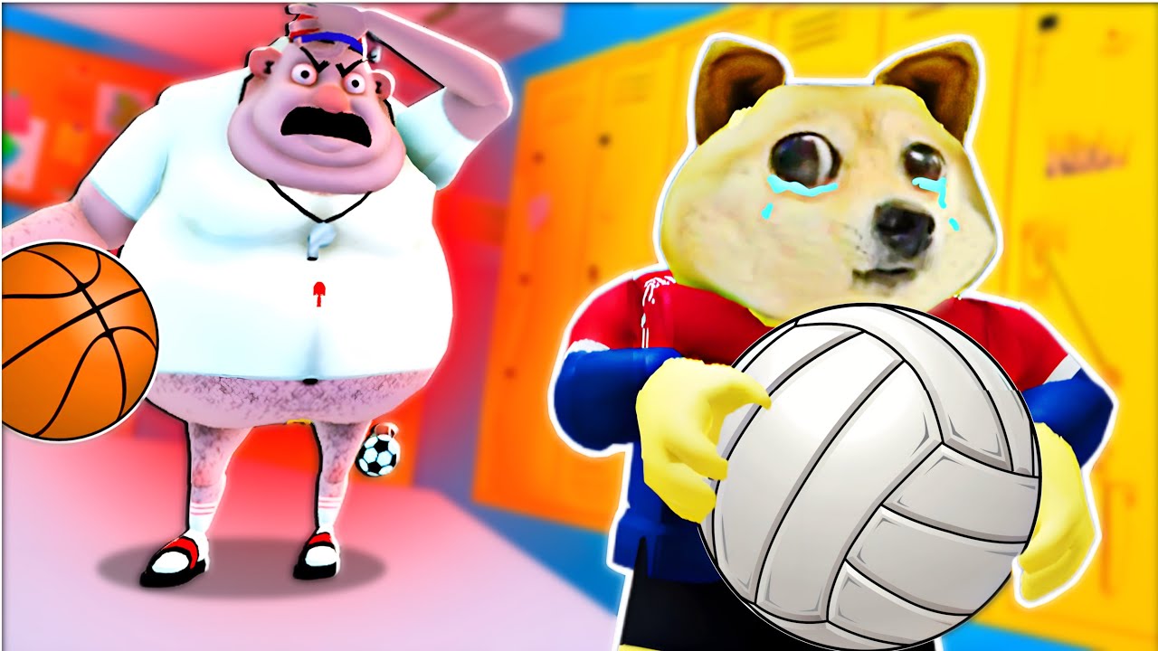 O Professor de Educação Física Ficou Maluco!! | Roblox | Escape Evil Gym Teacher (Obby)