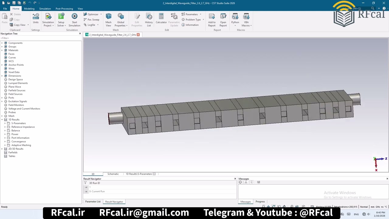 Waveguide Interdigital Filter 2.6-2.7 GHz number2