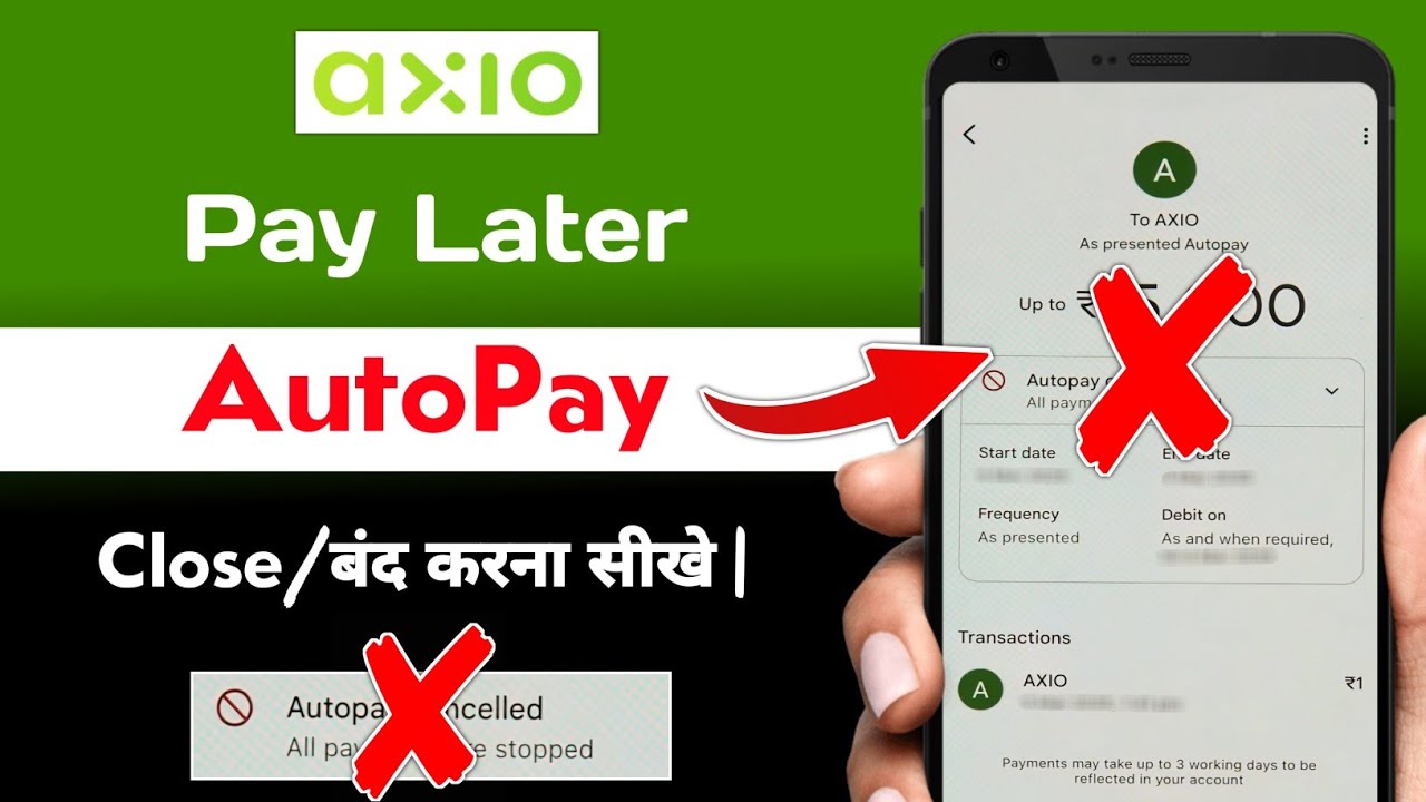 Axio Pay Later Autopay Band Kaise Kare | axio pay later autopay off kaise kare 2026