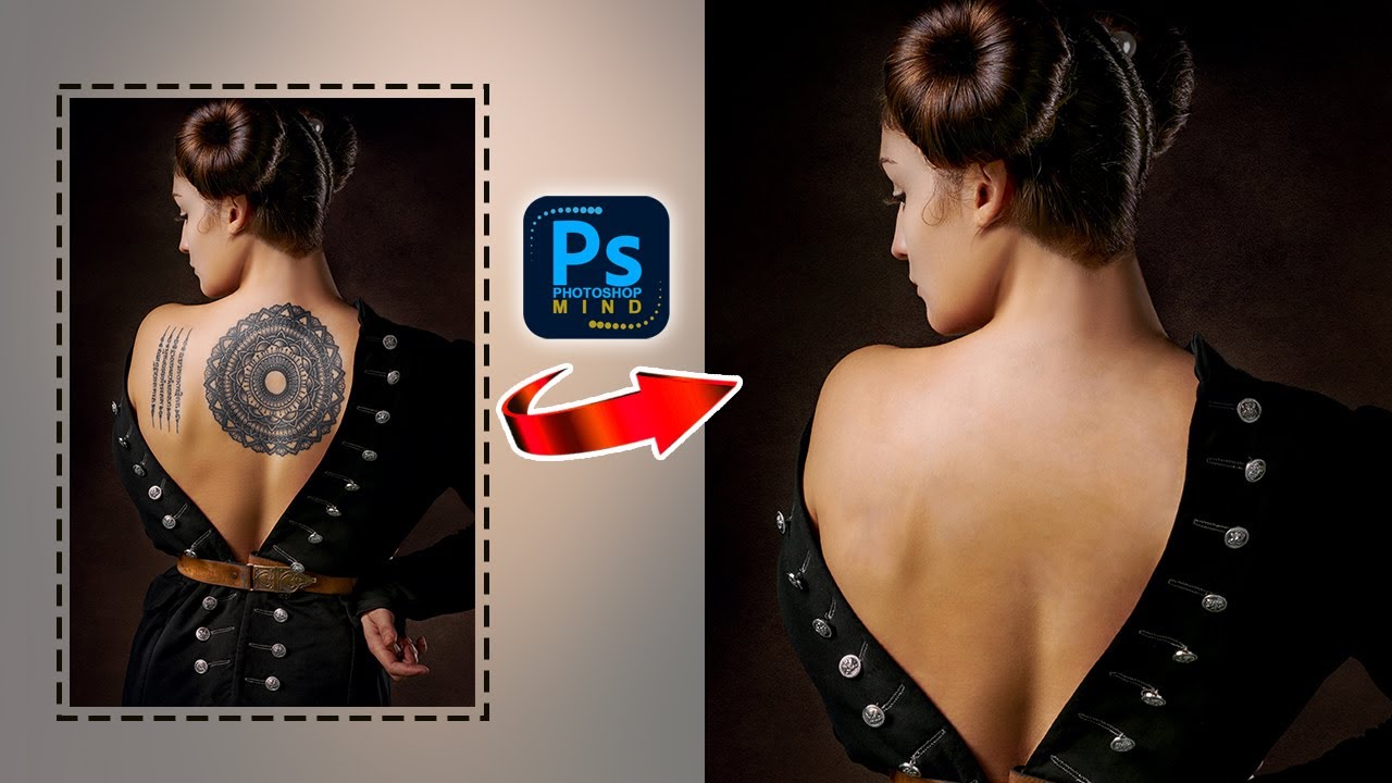 How to Easy Remove Tattoos in Photoshop Tutorial #tatoodesign #removetattoo  @photoshopmind ​