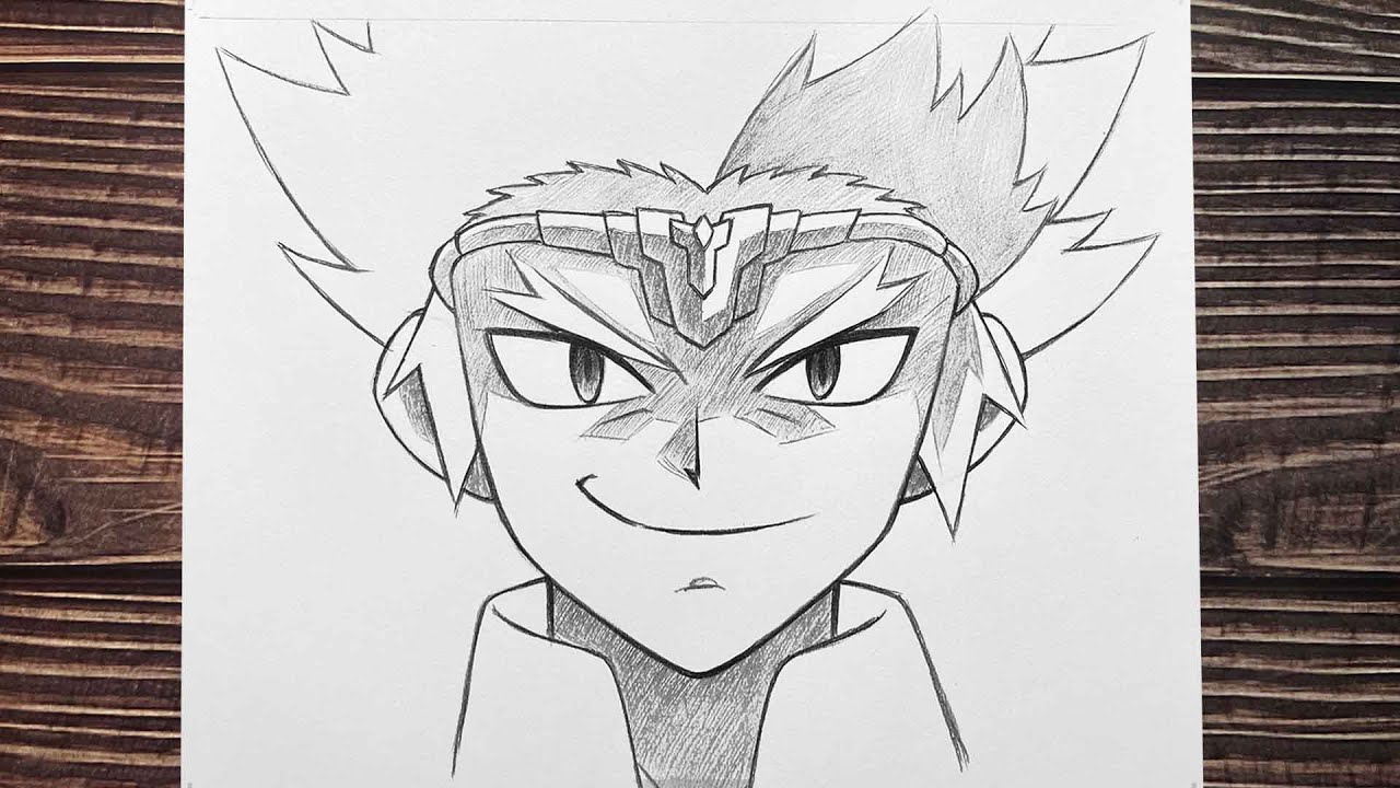 Easy anime sketch | how to draw Ryuga - [Beyblade] | anime boy drawing step by step for beginners