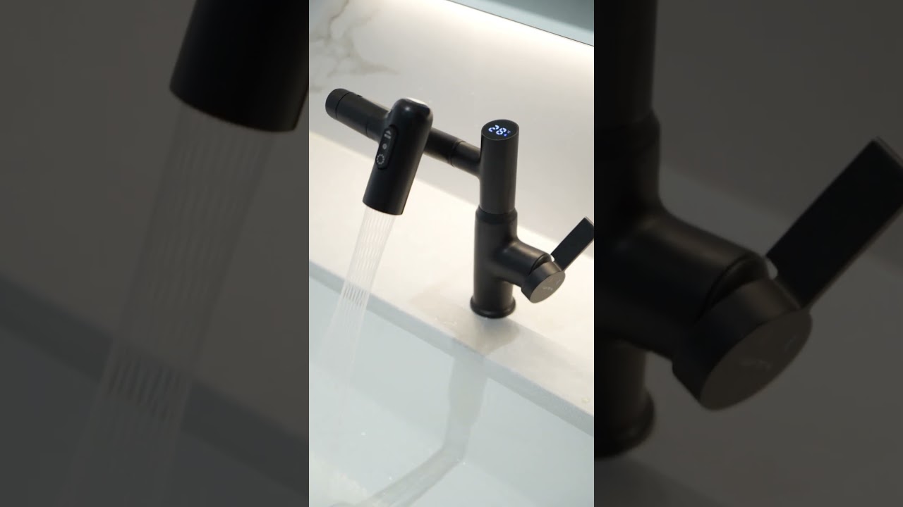 Lefton Single-Hole Rotatable Faucet with Temperature Display-BF2204  #gadget #bathroom #faucet