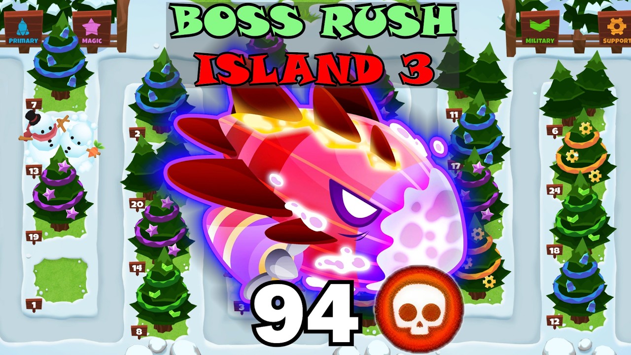 Boss Rush Island 3 | 94 Pops | Blastapopoulos | One Two Tree | BTD6 Boss Tutorial