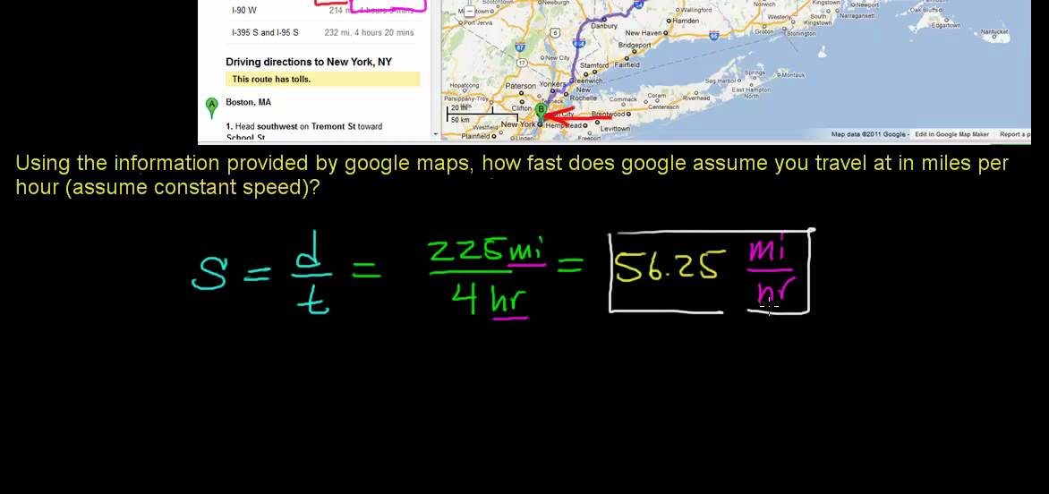 constant speed traveling between boston and nyc