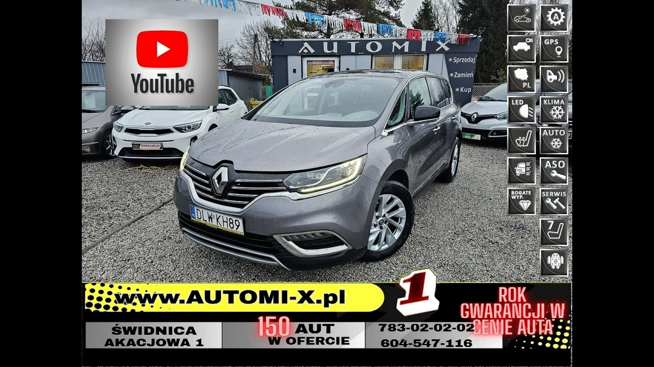AUTOMI-X.PL PONAD 150 AUT W OFERCIE - RENAULT ESPACE 1,6 D 160 KM , AUTOMAT 7-OS / GWARANCJA W CENIE
