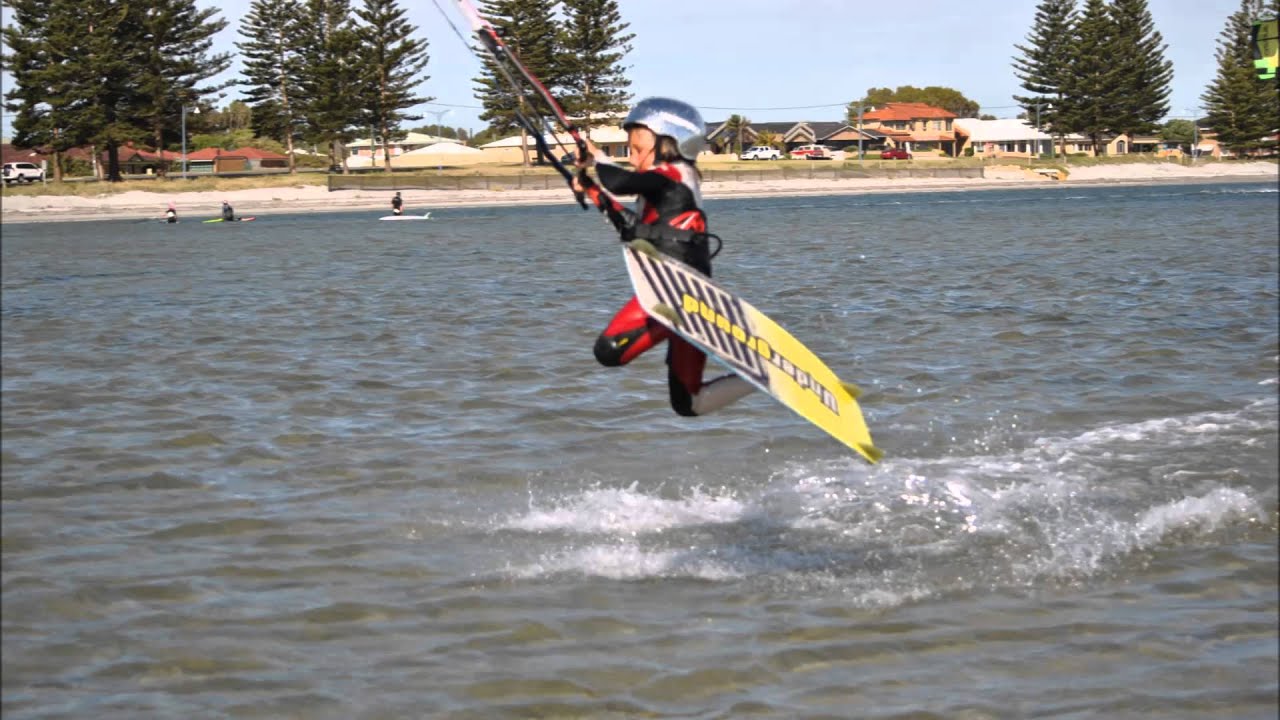 7 year old kite boarder, Ozone UNO , Liquid Force Helmet, Rip Curl Flash Bomb