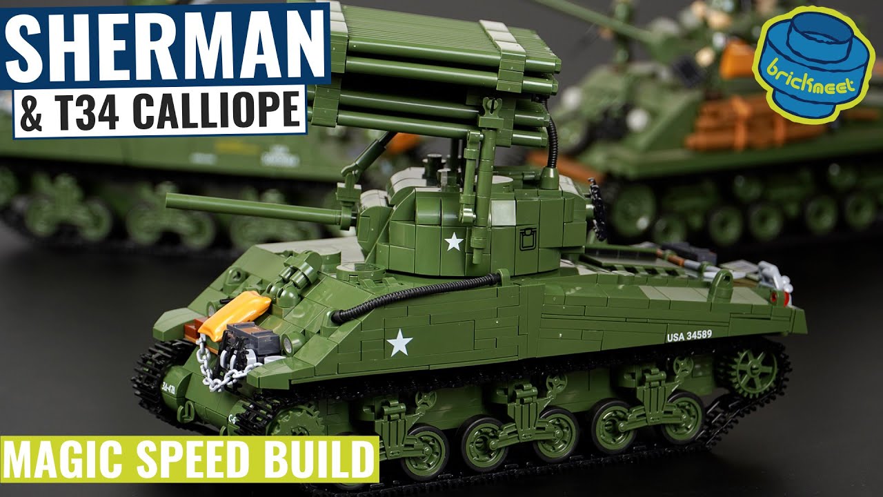 Rocket-Artillery Tank - M4A3 Sherman & T34 Calliope - COBI 2569 (Speed Build Review)