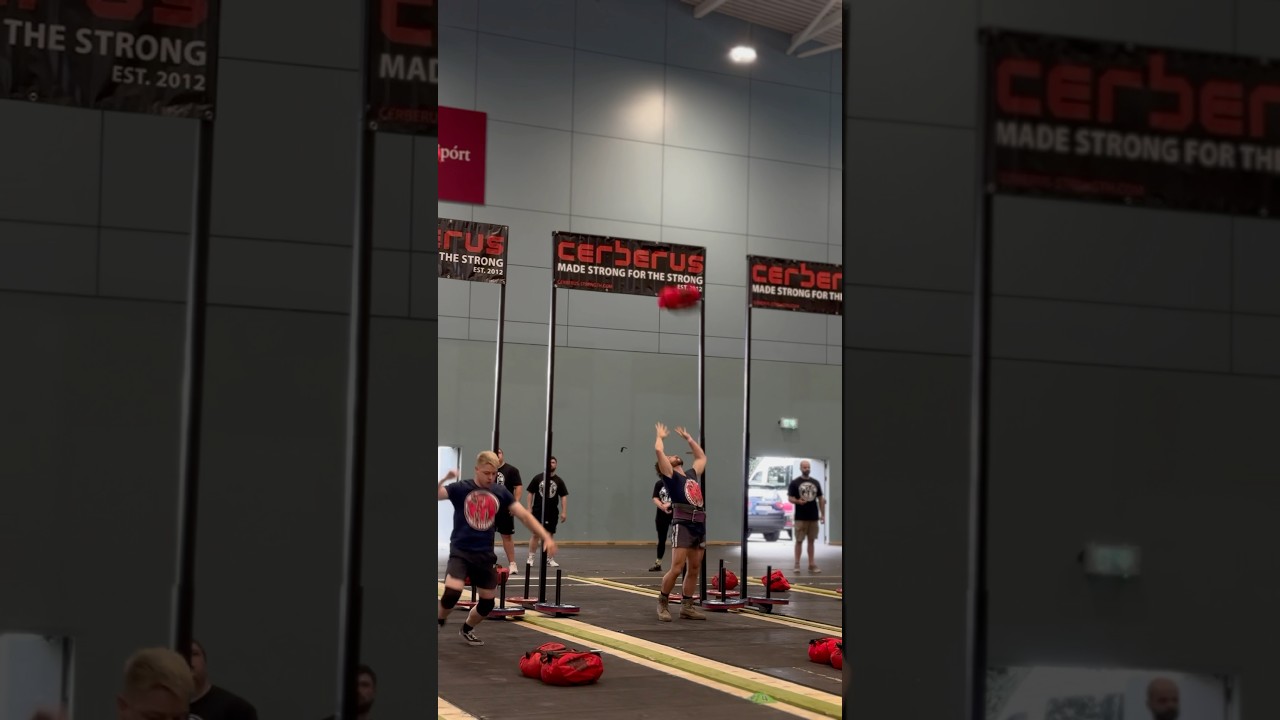 Sandbag toss at Natural Worlds Strongest Man #strongman
