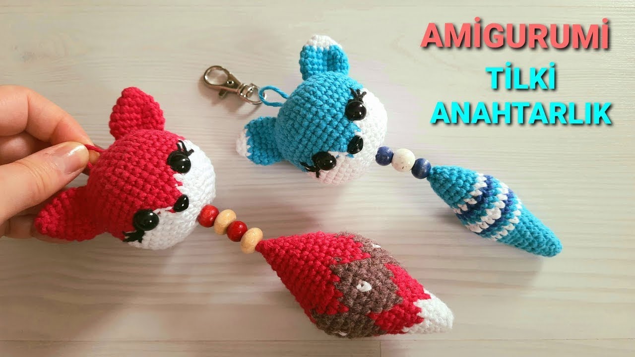 Amigurumi Tilki Anahtarlık Yapımı 3 - Üçgen Dilimli Kuyruk Yapımı | How to crochet fox key chain