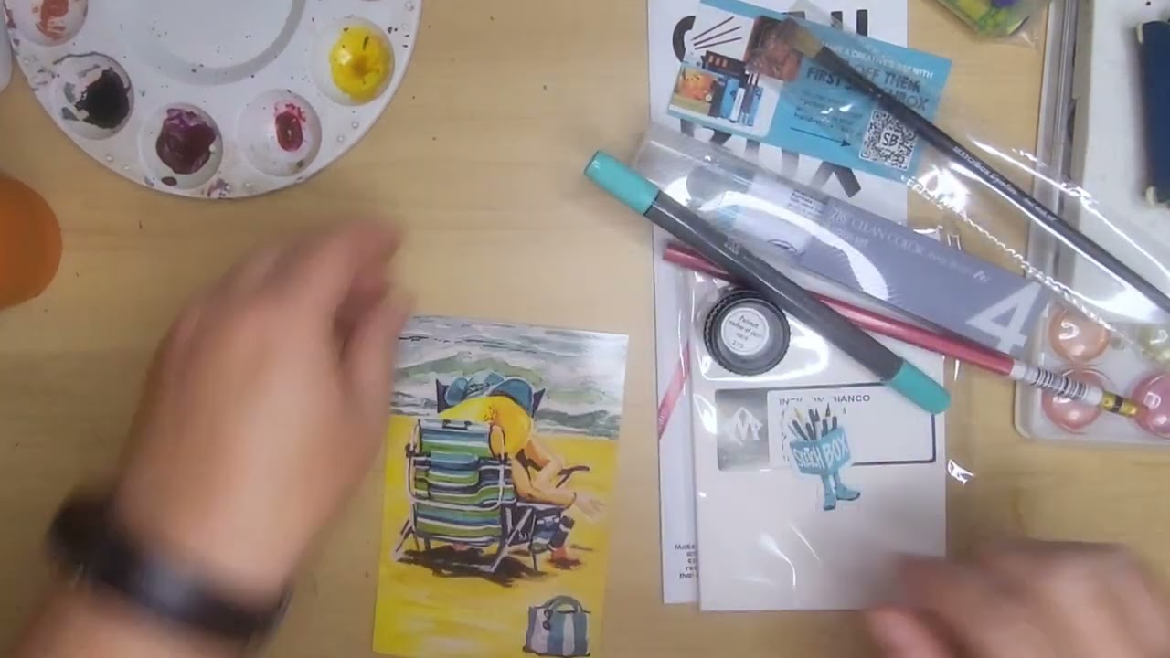 May's Review of @SketchBoxSubscription Basic Box  #artteacher #marabu #zigcleancolor #aquaink