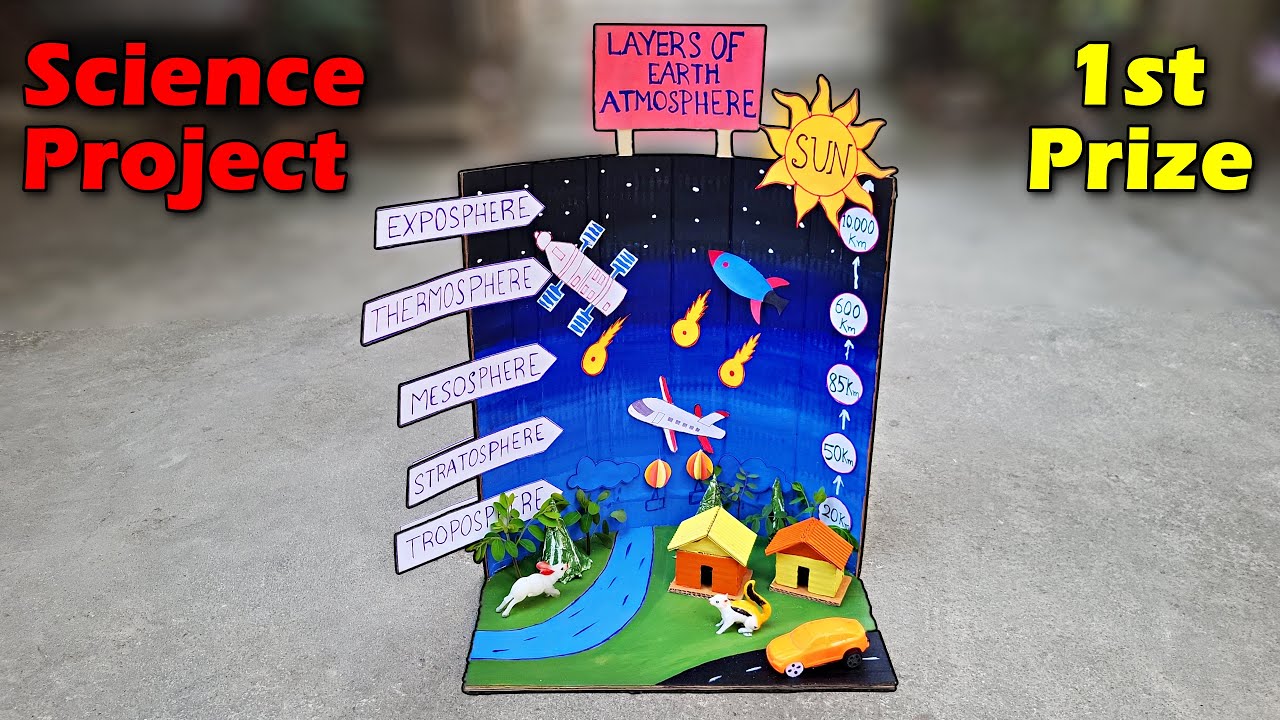 Layers of earth atmosphere project model | Science Project for school | 2025