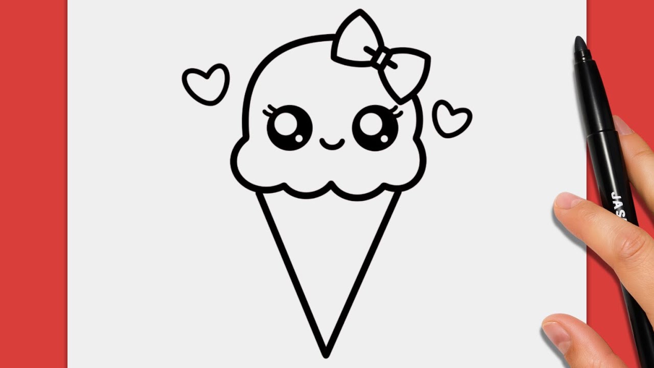 How to Draw a Cute Ice Cream Cone for Kids | Easy Drawing Step by Step 