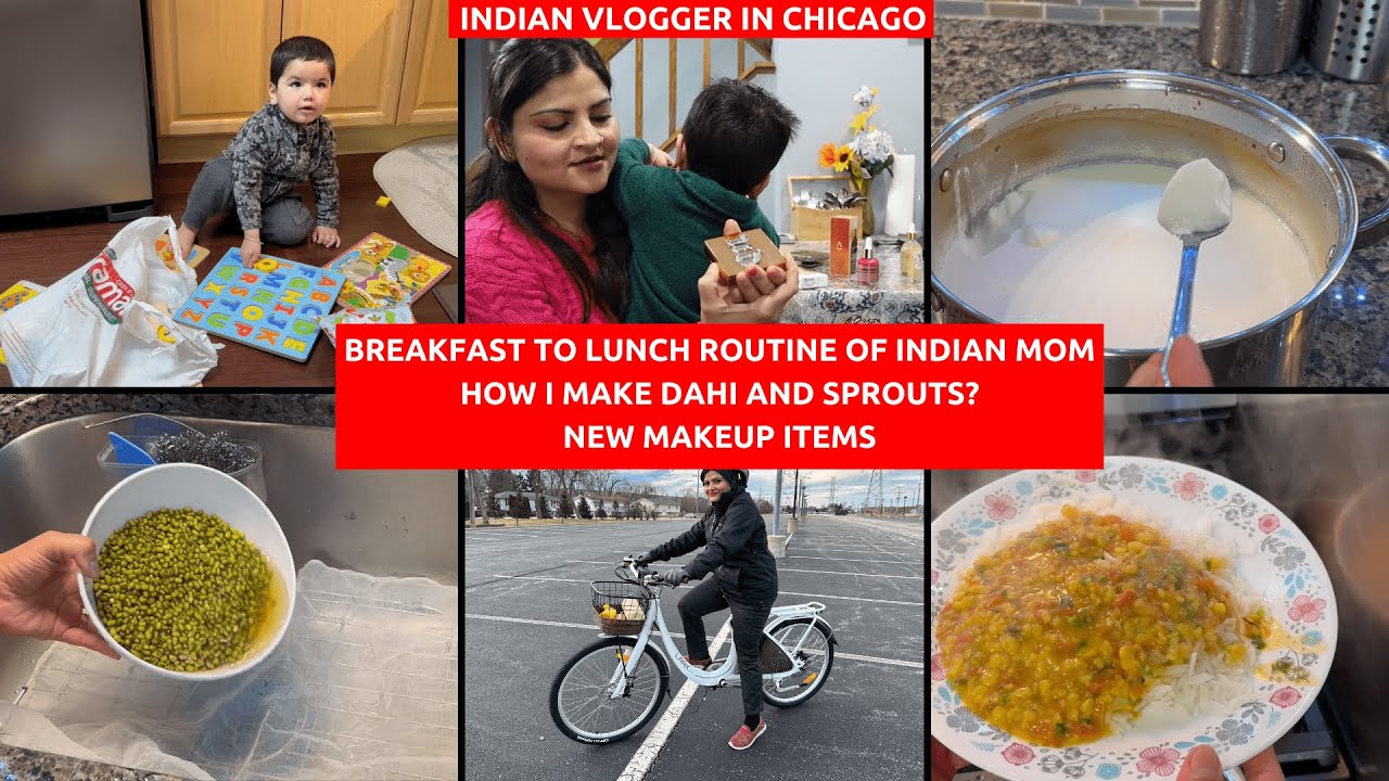 How I make Dahi & Sprouts at home in Winters~Bought Some New Makeup Items~Real Homemaking Chicago
