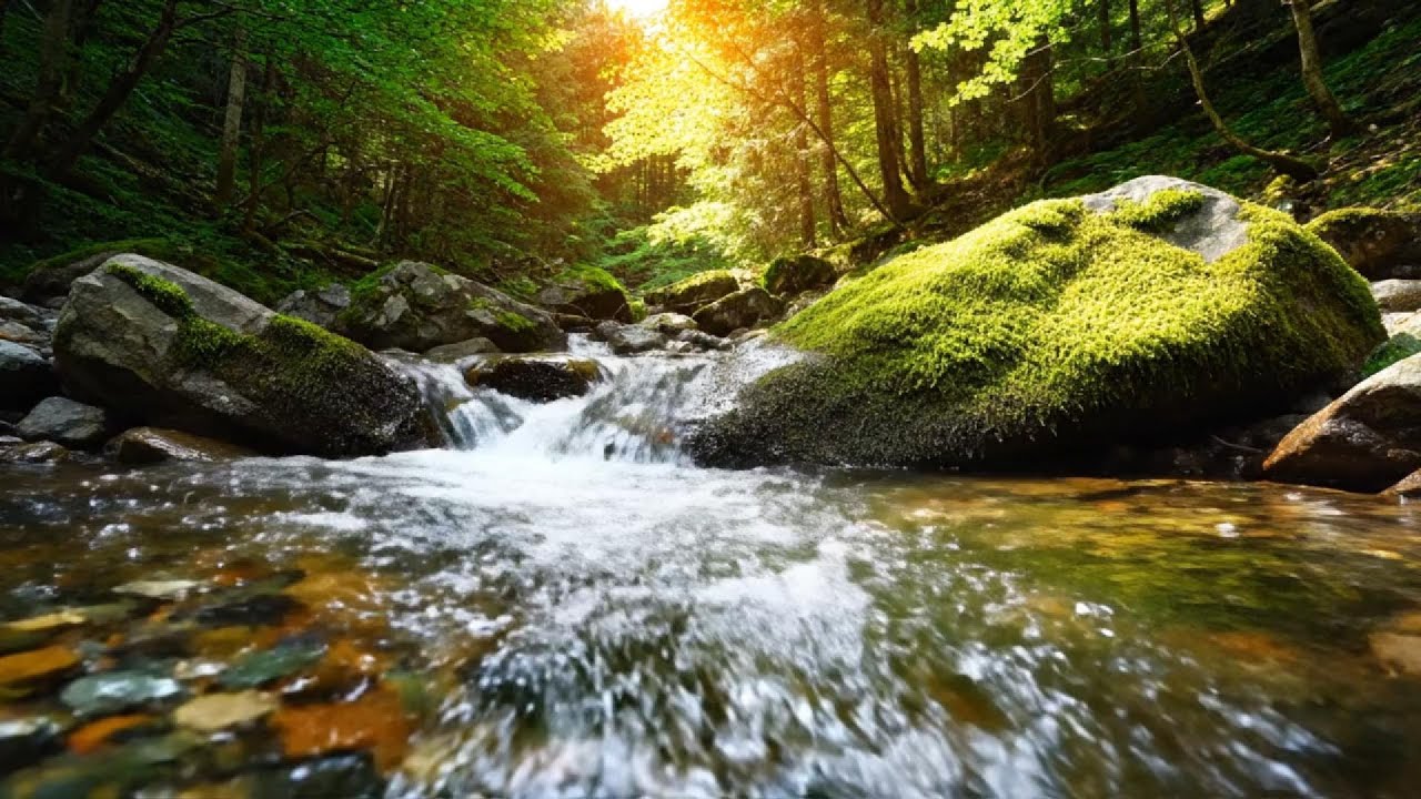 Pink Noise River Stream 3 Hours 🌲 Gentle Water Sounds for Focus & Reading (ADHD Relief)
