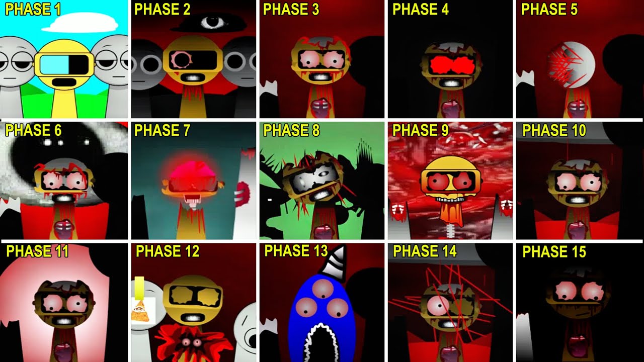 All Garnold in Sprunki incredibox | Phase 1 vs Phase 2 vs Phase 3... vs Phase 15